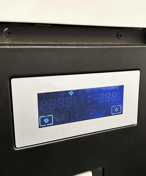 Combisteel white ice cream display chest freezer with glass top and LED lighting view 2