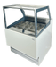 White ventilated chest freezer ice cream display unit with straight glass window and LED lighting
