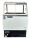 White ventilated chest freezer ice cream display unit with straight glass window and LED lighting view 7