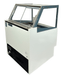 White ventilated chest freezer ice cream display unit with straight glass window and LED lighting view 4