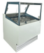 White ventilated chest freezer ice cream display unit with straight glass window and LED lighting view 3
