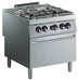 Combisteel PRO 900 commercial gas range with four burners and oven cavity