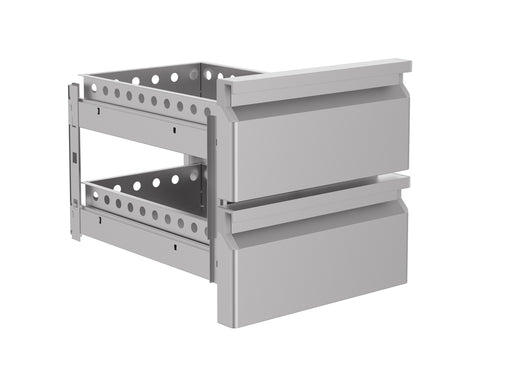 Stainless steel drawer set for commercial refrigerated counter