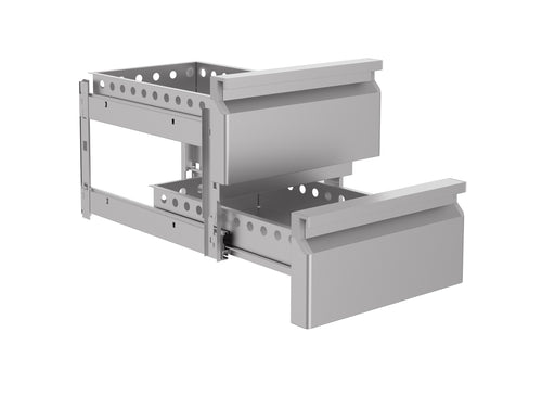 Stainless steel drawer set for commercial refrigerated counter view 2