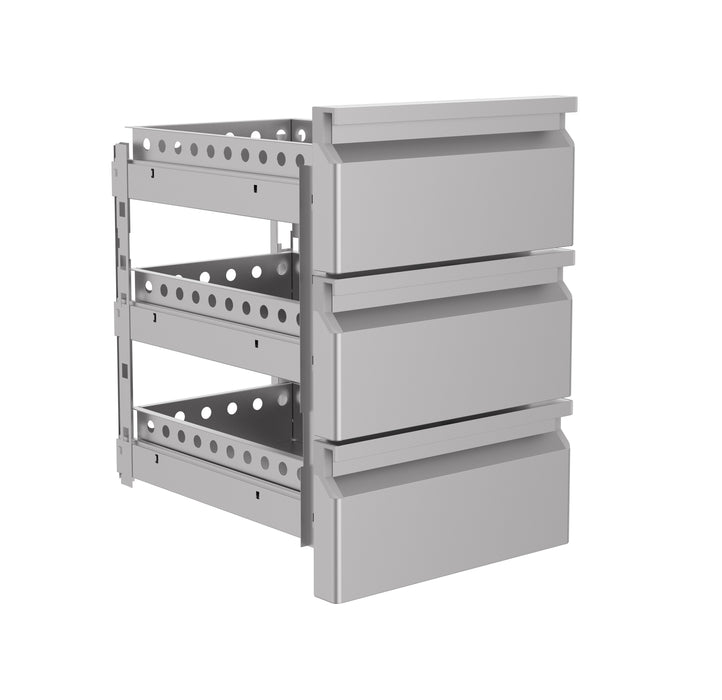 Combisteel 1/3 drawer set monoblock with soft closing drawers