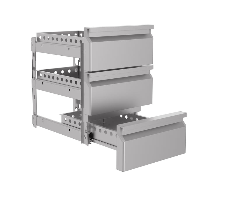 Combisteel 1/3 drawer set monoblock with soft closing drawers view 2