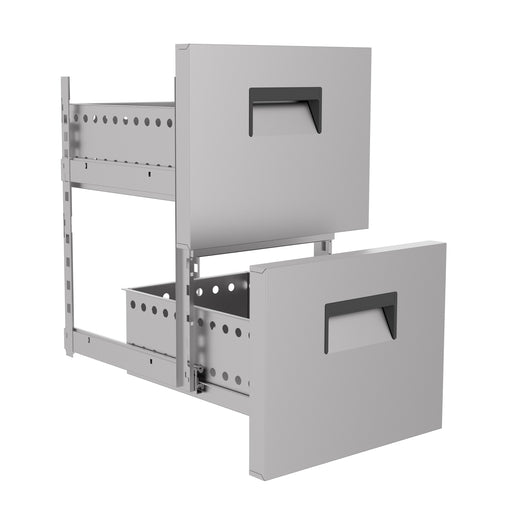 Stainless steel drawer set for beer cooler, half-size format view 2