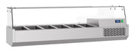 Stainless steel refrigerated countertop unit with six 1/3 gastronorm capacity