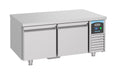 Stainless steel refrigerated prep counter with two drawers and digital display