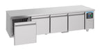 Stainless steel 4 drawer refrigerated prep counter with digital temperature display view 2