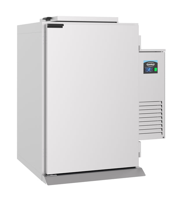 Stainless steel single door waste refrigerator with right hand hinge and digital display