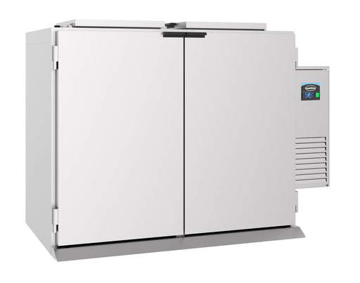 Stainless steel dual door waste refrigerator with digital temperature display