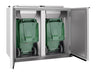 Stainless steel dual door waste refrigerator with digital temperature display view 2