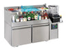 Stainless steel 2 door undercounter refrigerator with cocktail bar work station