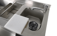 Stainless steel 2 door undercounter refrigerator with cocktail bar work station view 2