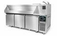 Stainless steel 3 door refrigerated counter unit with cocktail bar station view 3