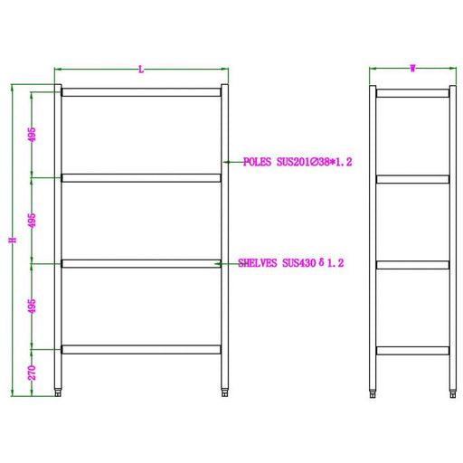 Combisteel Shelf Units 4 Levels Flat-Packed 900
