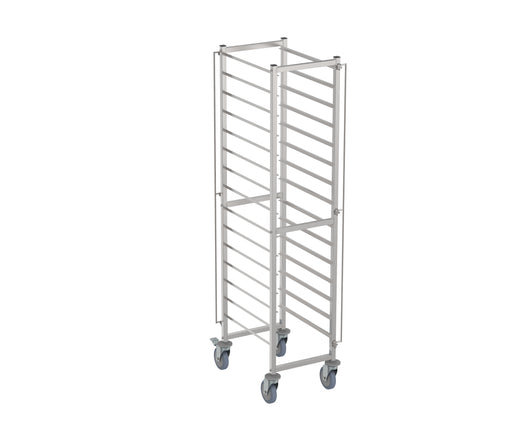 Stainless steel clearing trolley with multiple guides for 2/1 gastronorm plates