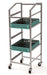 Stainless steel basket trolley with five shelves and guide pairs for kitchen use.