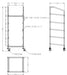 Stainless steel basket trolley with five shelves and guide pairs for kitchen use. view 2