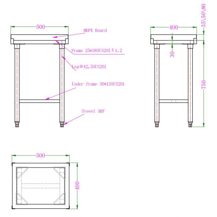 Combisteel Polyethylene Chopping Block 80MM Thickness