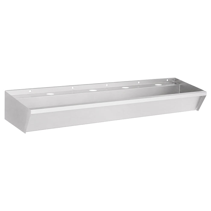 Four tap stainless steel hand wash basin, 1800mm wide