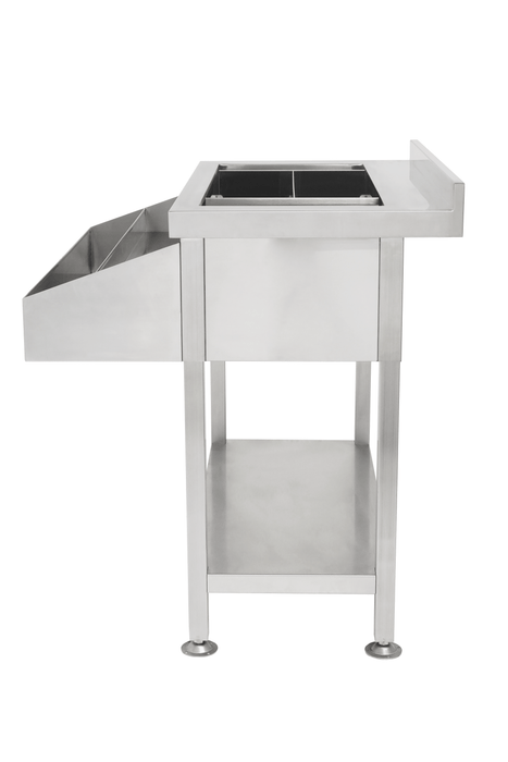 Stainless steel cocktail bar station with 900mm width, compact mixing counter. view 6
