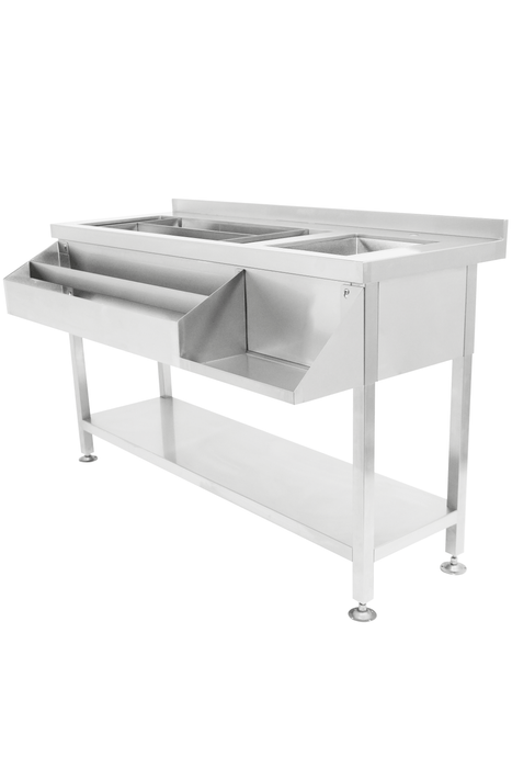 Combisteel stainless steel cocktail bar station with integrated sink and prep surface view 2