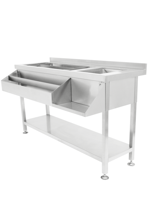 Combisteel stainless steel cocktail bar station with integrated sink and prep surface view 2