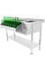 Combisteel stainless steel cocktail bar station with integrated sink and prep surface view 3