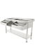 Stainless steel cocktail bar station with integrated sink and faucet view 2