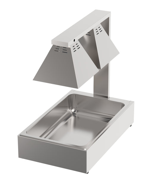 Stainless steel dual lamp heat lamp with GN1/1 pan support