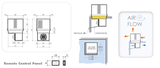 Combisteel roof-top mounted refrigeration unit with white casing and mounting bracket view 2