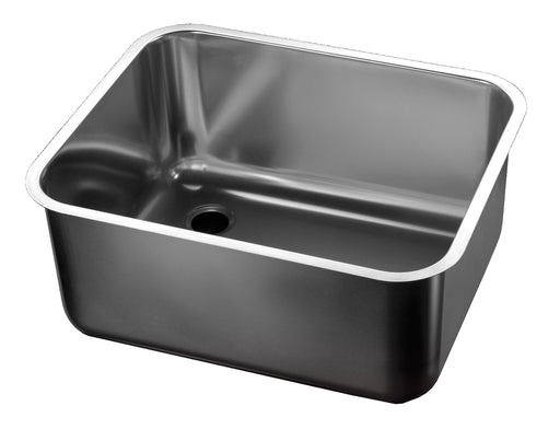 Combisteel stainless steel sink unit, 600mm wide, with overflow pipe