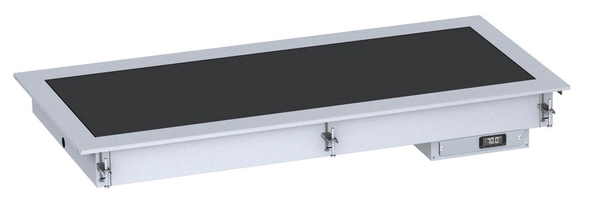 Black drop-in heated ceramic top unit with 2/1 GN pan capacity