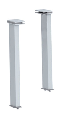 Pair of metal brackets for curved glass overshelf installation
