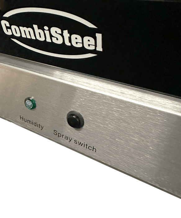 Stainless steel compact convection oven with glass door and four guide rails view 4