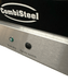 Stainless steel compact convection oven with glass door and four guide rails view 4