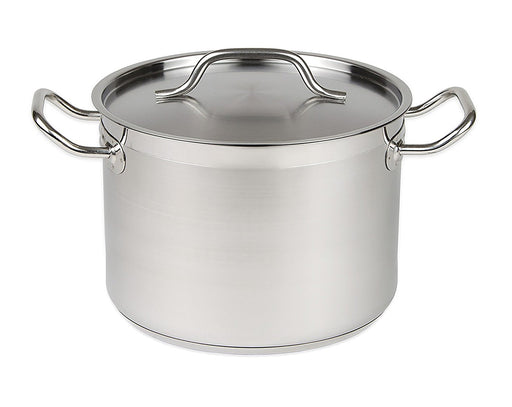 Stainless steel deep stockpot with fitted lid, 31 litre capacity