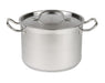 Stainless steel deep stockpot with fitted lid, 31 litre capacity