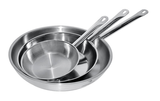 Stainless steel frypan with 32cm diameter and 4 litre capacity