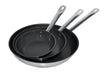 Stainless steel frypan with non-stick coating, 24cm diameter, on white background