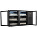Black backbar fridge with two glass doors and LED interior lighting, 1434mm wide view 4