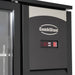 Black Combisteel four-door glass backbar cooler with LED lighting and digital display view 3