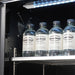 Black Combisteel four-door glass backbar cooler with LED lighting and digital display view 6