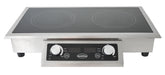 Combisteel drop-in induction stove with two cooking hobs and knob controls