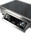 Combisteel drop-in induction stove with two cooking hobs and knob controls view 3