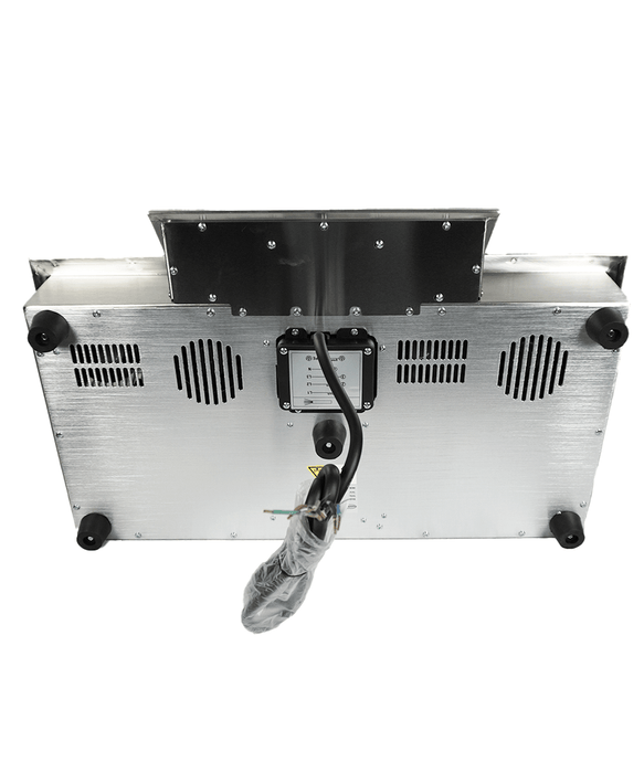 Combisteel drop-in induction stove with two cooking hobs and knob controls view 6