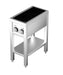 Stainless steel 2 hob induction cooker with open frame and knob controls view 2