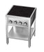Stainless steel four hob induction cooktop with open frame and knob controls view 3